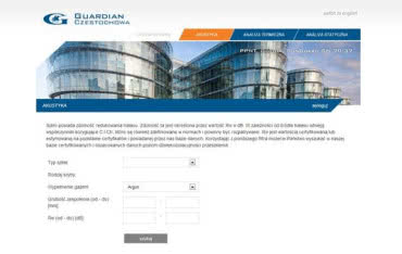 Program doboru szkła online od Guardian