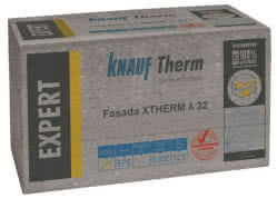 Certyfikowany styropian EPS KNAUF Therm EXPERT Fasada XTherm λ 32 ze znakiem jakości “Gwarantowany Styropian”