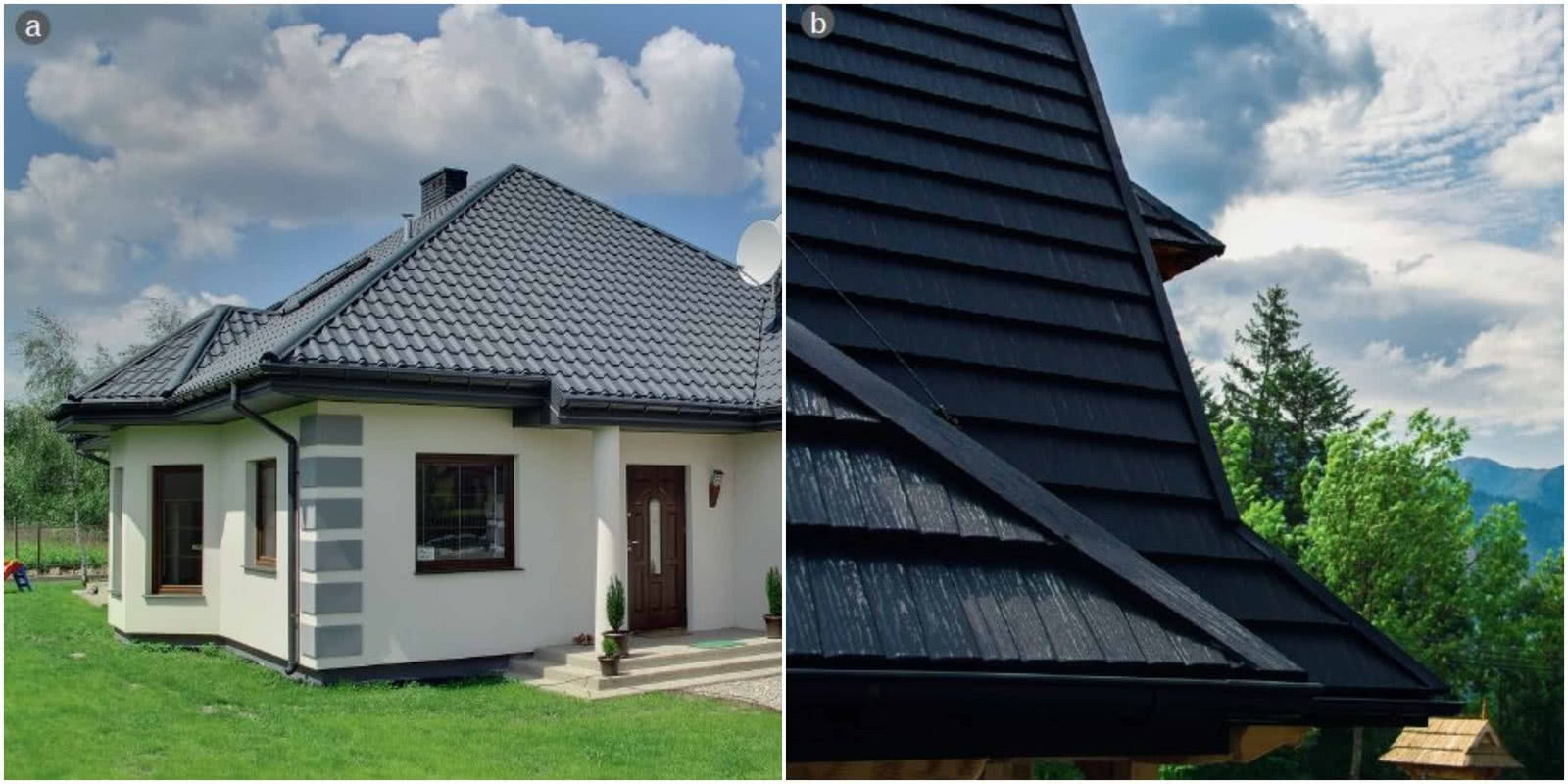 Pokrycia blaszane imitujące dachówkę i gont. Pokrycia blaszane imitujące dachówkę i gont.